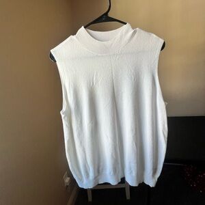 Worthington White Sleeveless Sweater Top